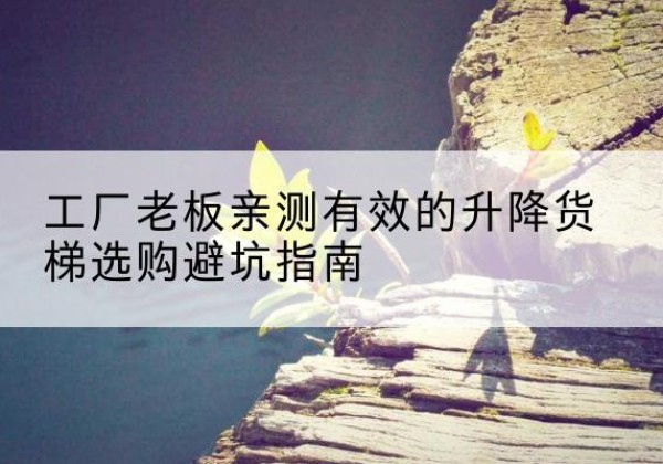 肃北升降货梯怎么选-工厂老板亲测有效的升降货梯选购避坑指南